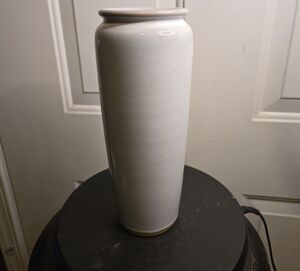 Elegant White Asain Studio Ceramic Vase Stamped On Base